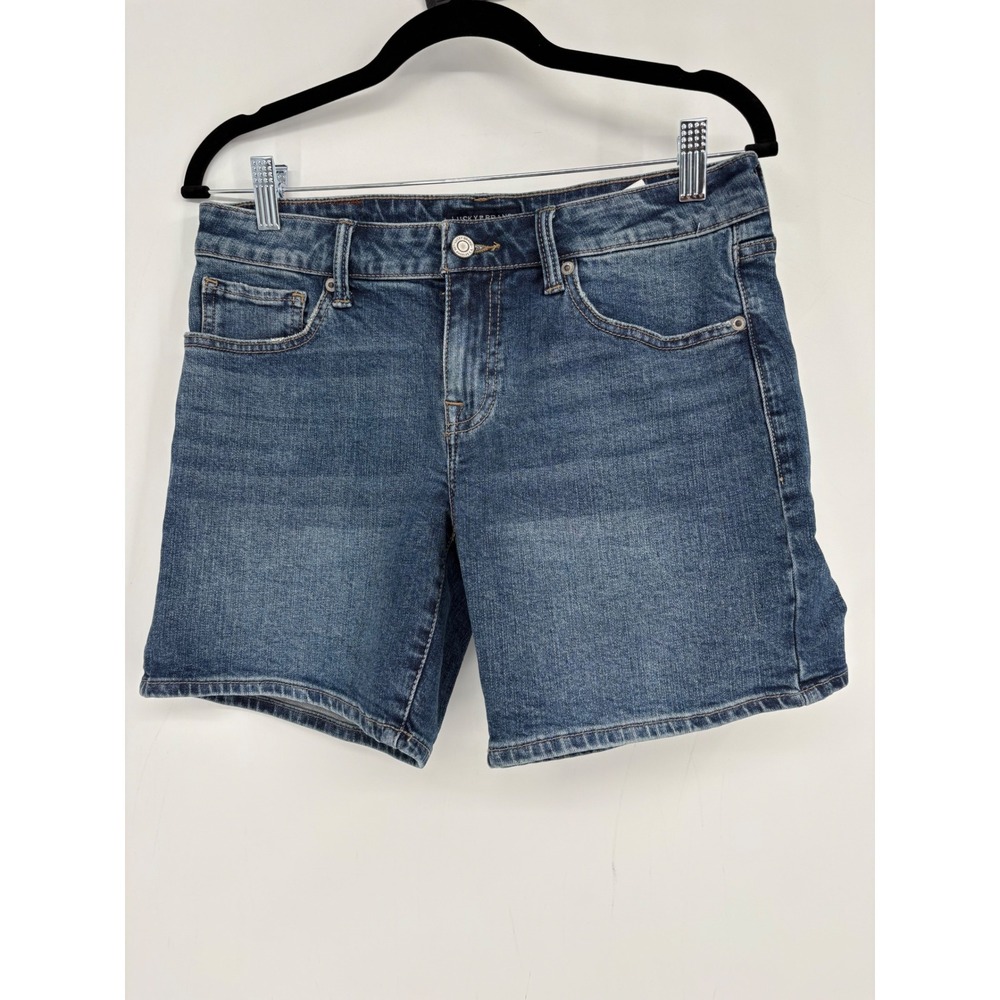 Lucky Brand Shorts Women 2/26 The Roll Up Denim Mid Rise Medium Wash Classic